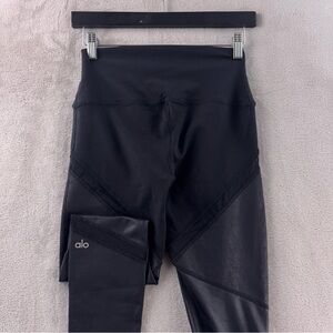 Alo Yoga Sheila Leggings Womens Size Small Black High Rise Mesh Panel